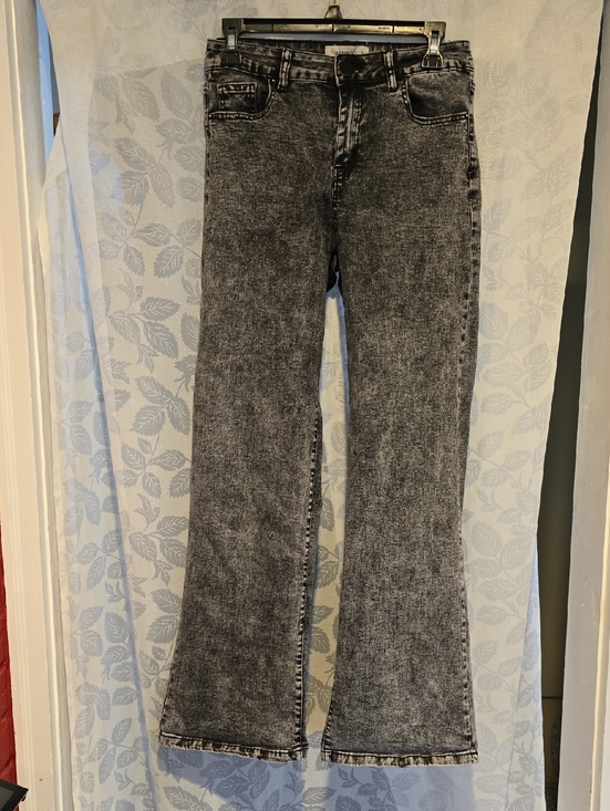 BAMBOO Denim - BAMBOO Black & Grey Acid-Wash Flared Jeans